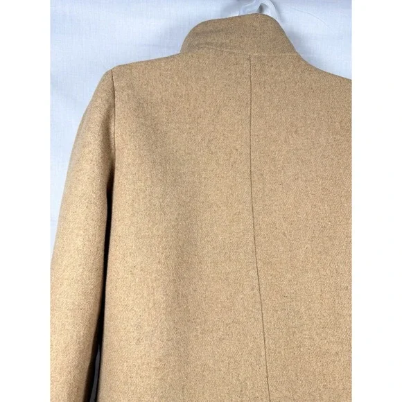 J.Crew Mercantile City Wool Blend Coat Size 8 Camel Tan Funnel Collar - Picture 10 of 13
